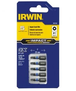 Buy 😀 IRWIN Impact Driver Bits 5-Piece 1/4-in x 1-in Square/Robertson Impact Driver Bit ⭐