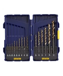Hot Sale 👏 IRWIN Twist Drill Bits 15-Piece Assorted 6-in Gold Ferrous Coated Hss Twist Drill Bit Set 🔔