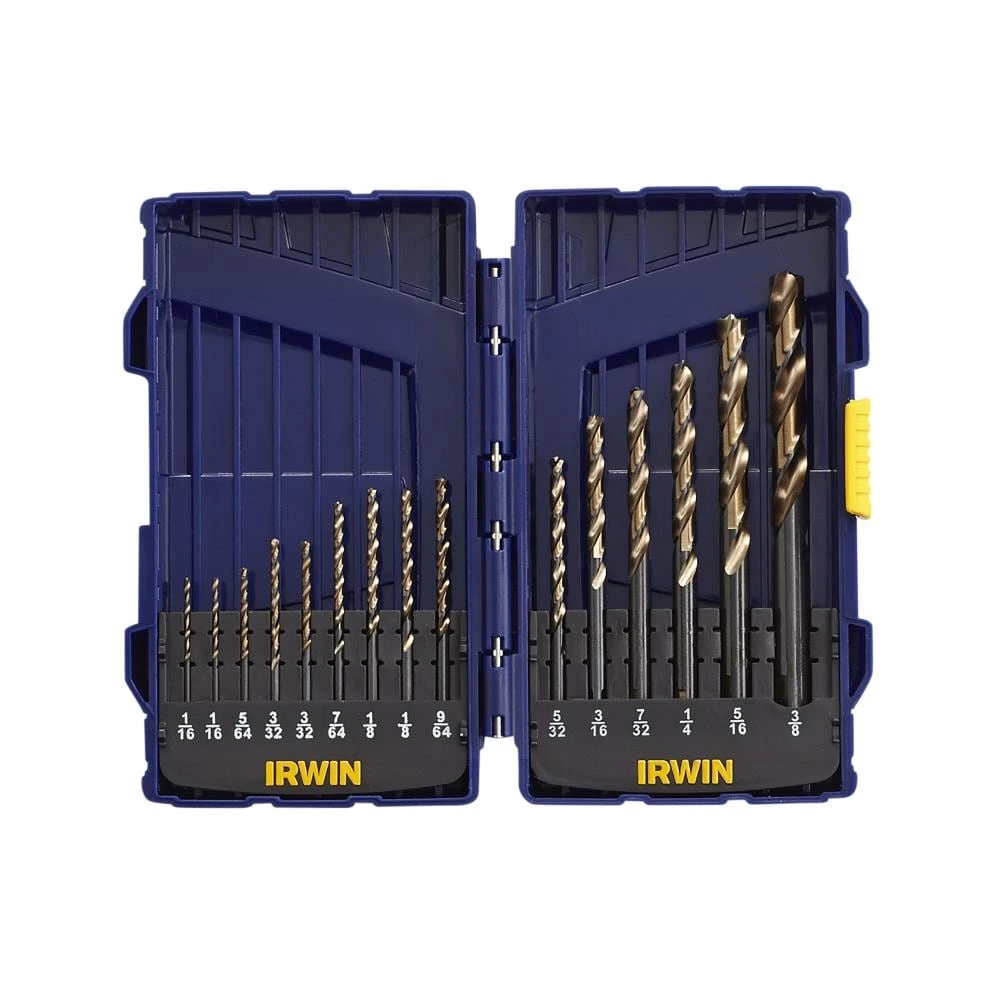 Hot Sale 👏 IRWIN Twist Drill Bits 15-Piece Assorted 6-in Gold Ferrous Coated Hss Twist Drill Bit Set 🔔 2 Hot Sale 👏 IRWIN Twist Drill Bits 15-Piece Assorted 6-in Gold Ferrous Coated Hss Twist Drill Bit Set 🔔