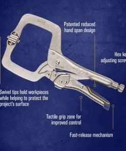 Best Pirce 🎉 IRWIN VISE-GRIP Reduced Hand Span Fast Release 11-in Welding C-clamp Locking Pliers Swivel Tips 👏 -Cheap IRWIN Store 10467697