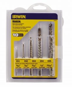 Outlet 🔥 IRWIN Screw Extractors & Sets Spiral Ext and Drill Bit 10 piece Set 👏
