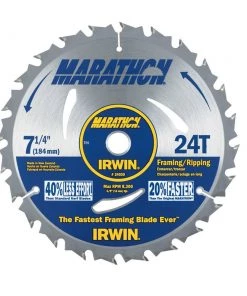 Flash Sale 👍 IRWIN Circular Saw Blades Marathon 7-1/4-in 24-Tooth Segmented Carbide Circular Saw Blade 🎉